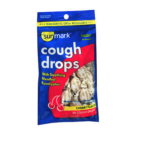 Sunmark, Cough Drops Cherry Flavor, Cherry Flavor 30 Each