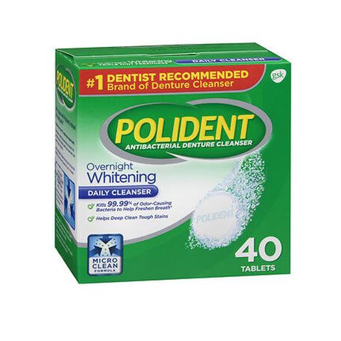 Polident, Overnight Whitening Tablets, 40 Tabs