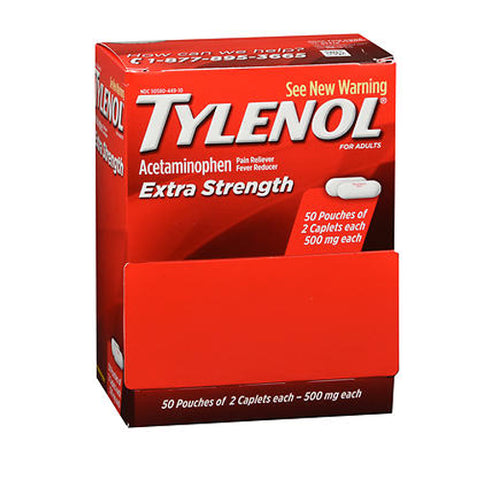 Tylenol, Pain Relief Extra Strength Acetaminophen Caplet, 500mg, 100 Each