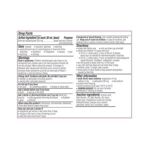 Pepto-Bismol, Bismuth Subsalicylate Liquid Cherry, 12 Oz