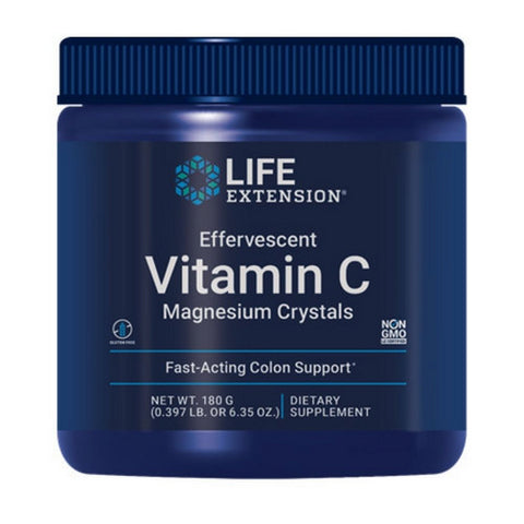 Life Extension, Effervescent Vitamin C - Magnesium Crystals, 180 Grms