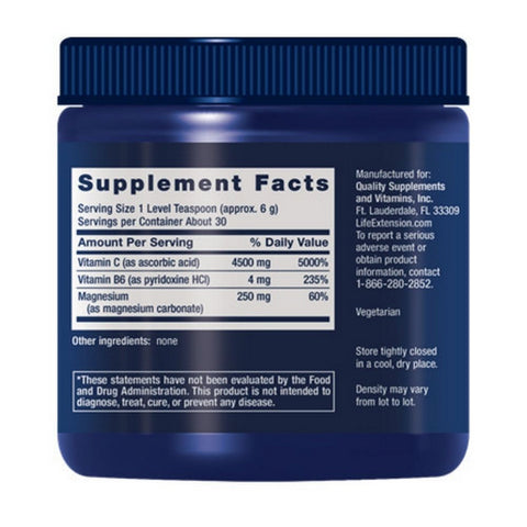 Life Extension, Effervescent Vitamin C - Magnesium Crystals, 180 Grms