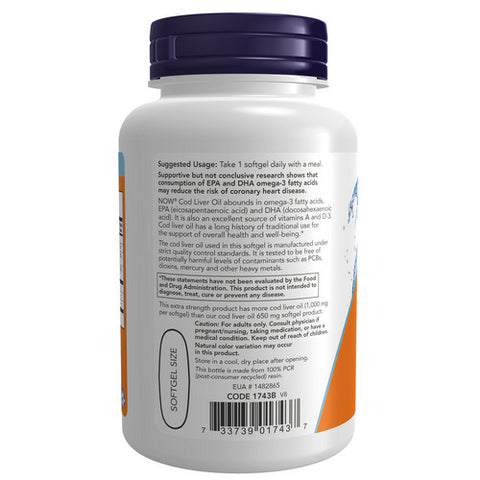 Now Foods, Cod Liver Oil, 1000 mg, 90 SoftGels