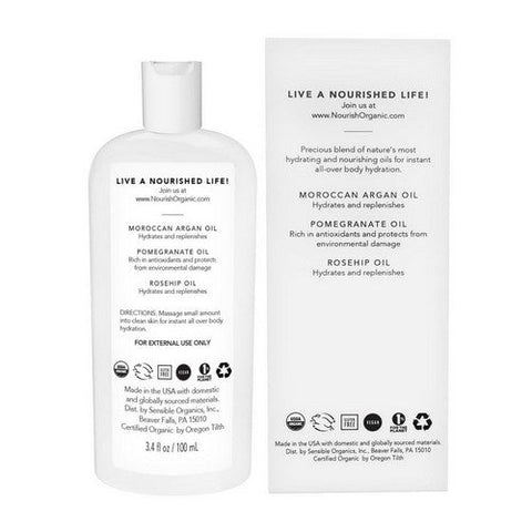 Nourish, Organic Beauty Oil, 3.4 Oz Nourish
