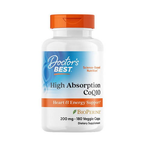 Doctors Best, High Absorption CoQ10, 200 mg, 180 Veggie Caps
