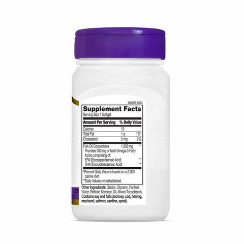 21st Century, Fish Oil, 1000 Mg, 60 Softgels 21st Century