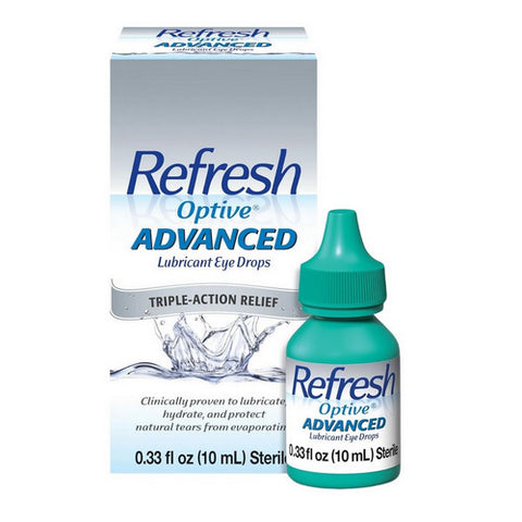 Refresh, Optive Advanced Lubricant Eye Drops, 0.33 Oz