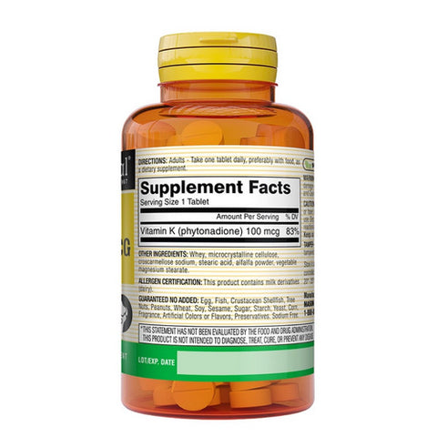 Mason, Vitamin K, 100 Mcg, 100 Tabs