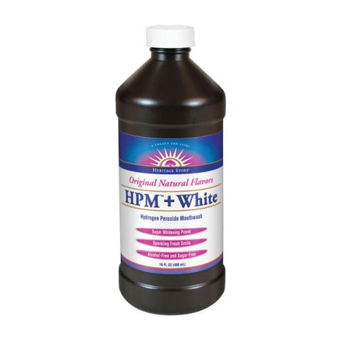 Heritage Store, Hydrogen Peroxide Mouthwash Plus White Menthol, 16 Oz