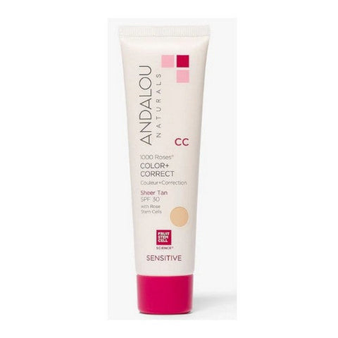 Andalou Naturals, 1000 Roses Cc Color + Correct Sheer Tan Spf 30, 2 Oz Andalou Naturals