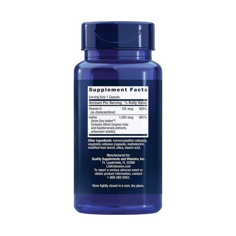 Life Extension, Vitamin D3 with Sea-Iodine, 125 mcg (5000 IU), 60 Caps