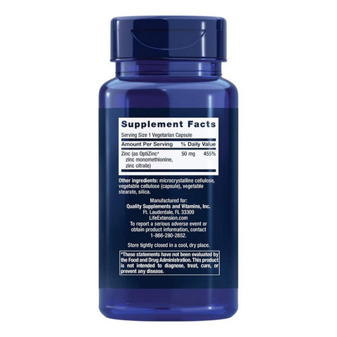 Life Extension, Zinc High Potency, 50 Mg, 90 Vcaps