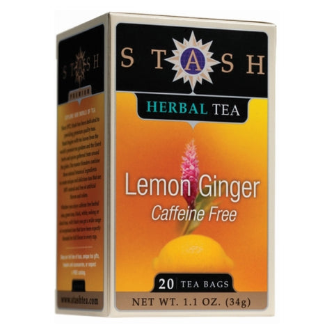 Stash Tea, Lemon Ginger Tea Caffeine Free, 20 Bags