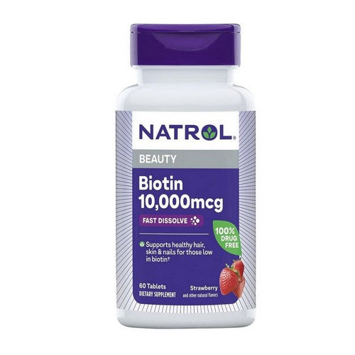 Natrol, Fast Dissolve Biotin, 10,000 Mcg, 60 Tabs