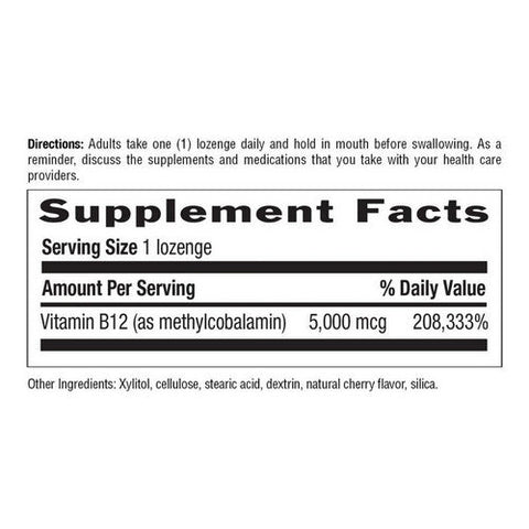 Country Life, Methyl B12 Cherry, 5000 Mcg, 60 Lozenges Country Life