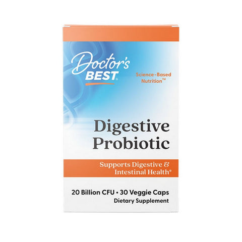 Doctors Best, Digestive Probiotic 20 Billion CFU, 30 Veggie Caps