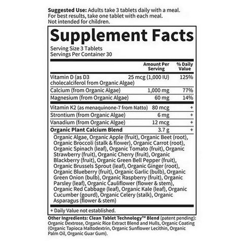 Garden of Life, Organics Plant Calcium, 180 Tabs