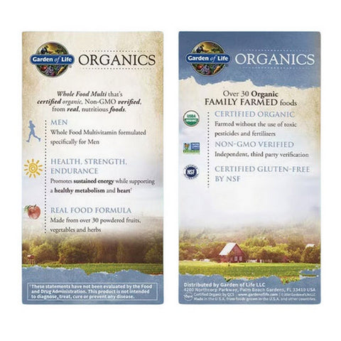 Garden of Life, Organics Mens Multi, 120 Tabs