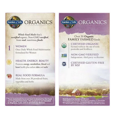 Garden of Life, Organics Women Once Daily, 60 Tabs