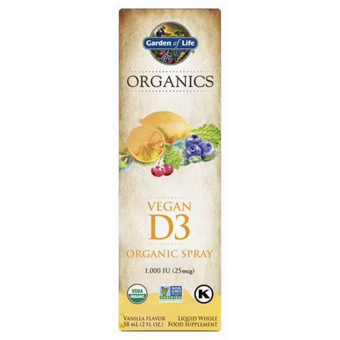 Garden of Life, Organics Vegan D3 Spray, 2 Oz