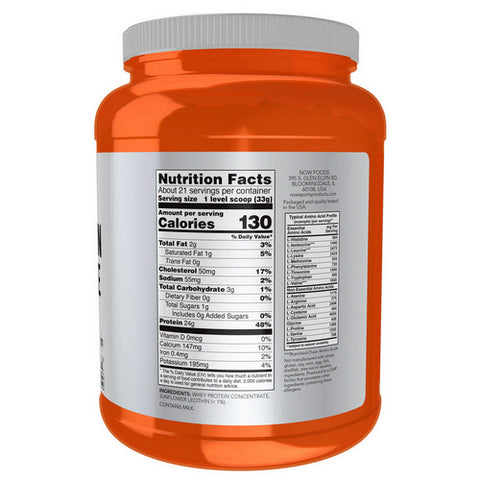 Now Foods, Whey Protein Concentrate, Unflavored 1.5 lbs