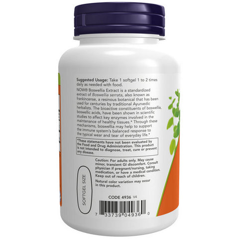 Now Foods, Boswellia Extract, 500 mg, 90 Softgels