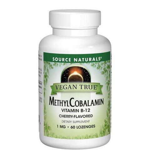 Source Naturals, Vegan True Methylcobalamin Vitamin B-12, 1 mg, Cherry 60 Tabs