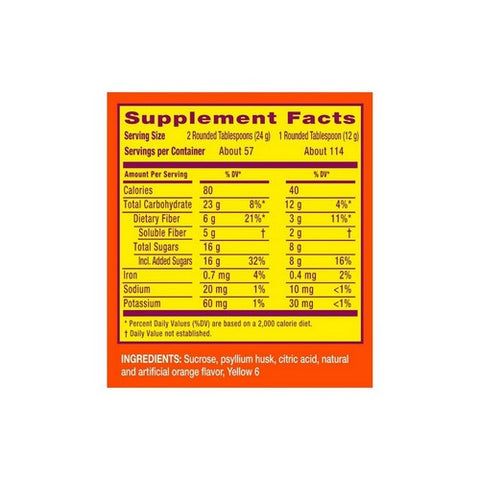 Metamucil, 4-In-1 Fiber Powder Orange, 48.2 Oz Metamucil