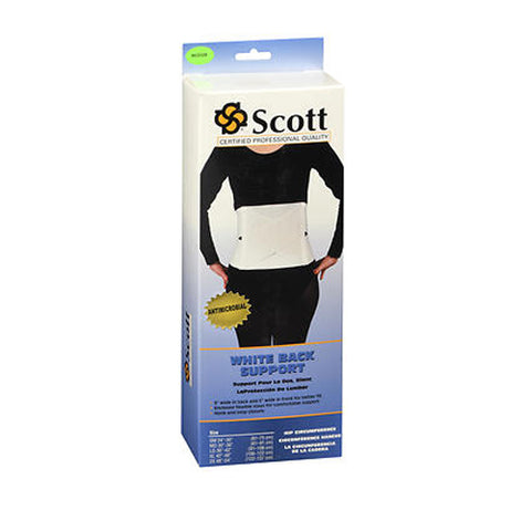 Scott Specialties, Scott White Back Support Medium, 1 Each