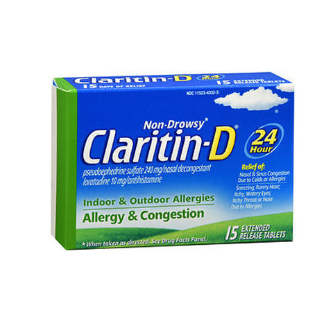 Claritin, 24 Hour Allergy And Congestion, 15 Tabs