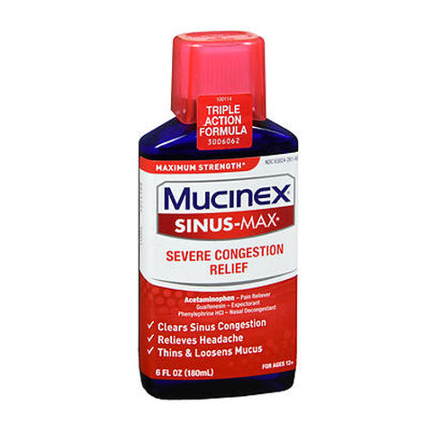 Airborne, Mucinex Sinus-Max Severe Congestion Relief Liquid, 6 oz