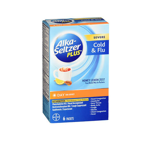 Alka-Seltzer, Plus Day Severe Cold - Cough & Flu Powder Packets, Berry Fusion 6 Each