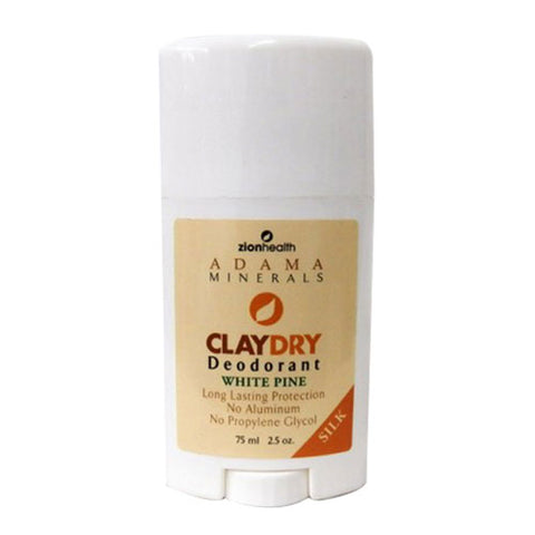 Zion Health, Clay Dry Deodorant Aluminum Free Silk White Pine, 2.8 Oz