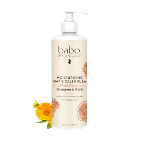 Babo Botanicals, Moisturising Shampoo And Wash Oat & Calendula, 16 Oz