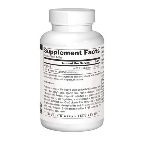 Source Naturals, Vitamin E  Non-GMO, 400 IU, 60 Tabs