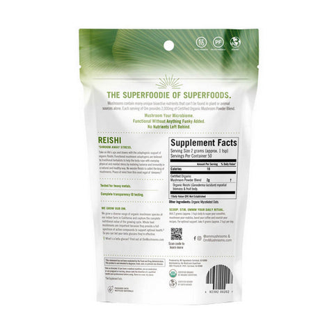 Om Mushrooms, Organic Mushroom Nutrition Supplement Powder Reishi, 3.57 Oz