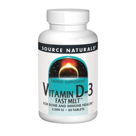 Source Naturals, Vitamin D-3, 2000 IU, Black Cherry-Peach 60 Tabs