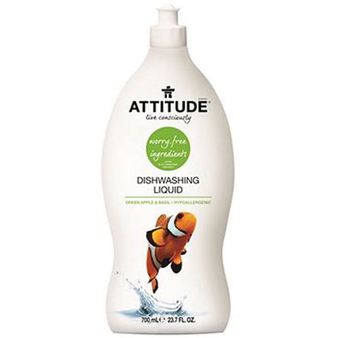 Dishwashing Liquid Green Apple & Basil 23.7 oz by Attitude