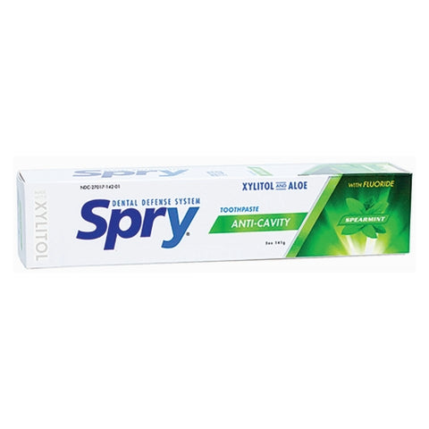 Xlear Inc, Spry Anti-Cavity Xylitol Toothpaste With Aloe and Fluoride Spearmint, Spearmint 5 fl oz