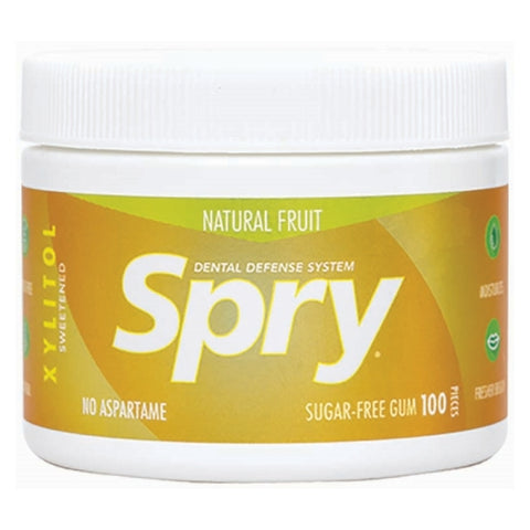 Xlear Inc, Spry Dental Defense Sugar Free Gum With Xylitol Natural Fruit, Fresh Fruit 100 Count