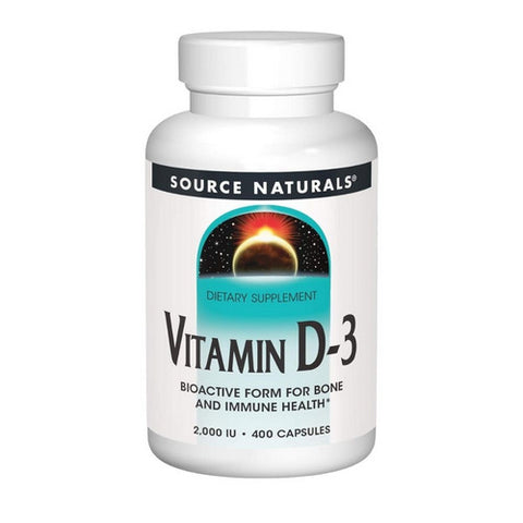 Source Naturals, Vitamin D-3, 2,000 IU, 400 Caps