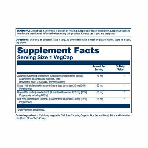 Solaray, Vital Extracts Resveratrol, 75 Mg, 60 Veg Caps Solaray