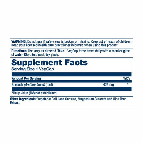 Solaray, Burdock Root, 425 mg, 100 Caps Solaray
