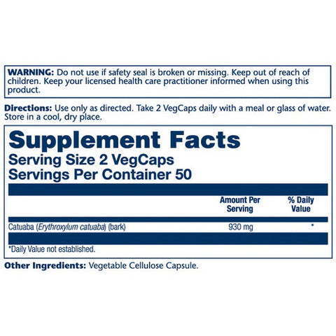 Solaray, Catuaba Bark, 465 mg, 100 Caps