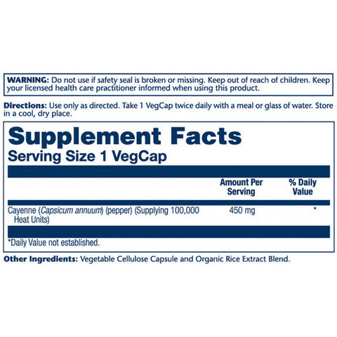 Solaray, Cayenne, 450 mg, 100 Caps