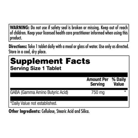 Kal, GABA, 750 mg, 90 Tabs Kal