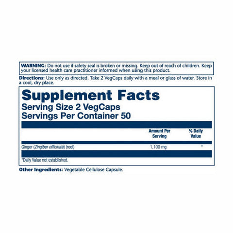 Solaray, True Herbs Ginger Root, 550 Mg, 100 Veg Caps Solaray