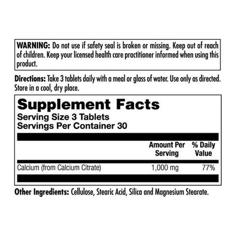 Kal, Calcium Citrate 1000, 180 Tabs Kal
