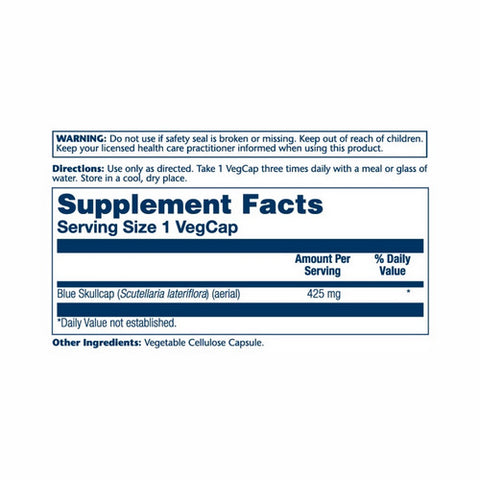 Solaray, Blue Skullcap, 425 mg, 100 Caps