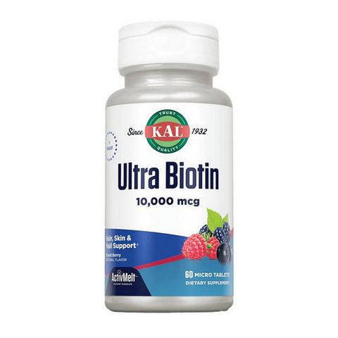 Kal, Ultra Biotin ActivMelt, 10,000 mcg, 60 Tabs Kal